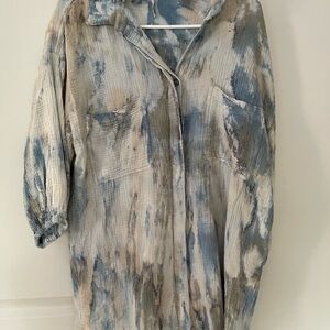 Young Fabulous & Broke Blue and Brown Midi Dress